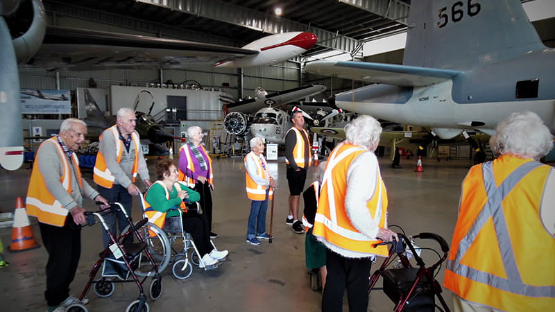 Nagle Residential Aged Care residents visit the HARS Aviation Museum